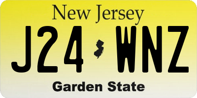 NJ license plate J24WNZ