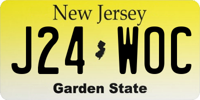 NJ license plate J24WOC