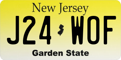 NJ license plate J24WOF