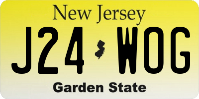 NJ license plate J24WOG