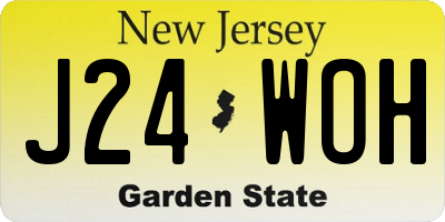 NJ license plate J24WOH
