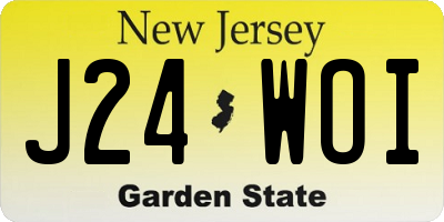 NJ license plate J24WOI