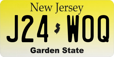 NJ license plate J24WOQ