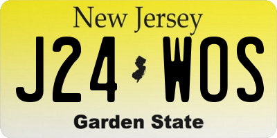 NJ license plate J24WOS