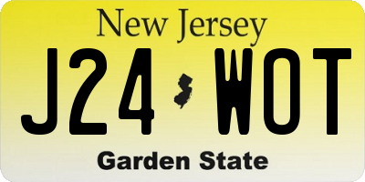 NJ license plate J24WOT