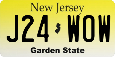 NJ license plate J24WOW
