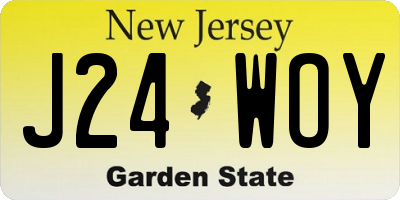 NJ license plate J24WOY