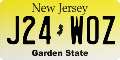 NJ license plate J24WOZ