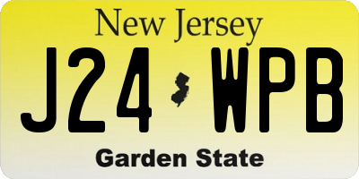 NJ license plate J24WPB