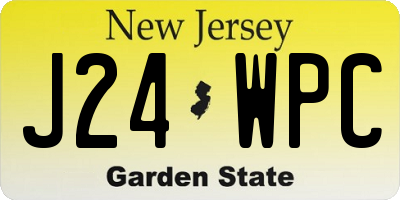 NJ license plate J24WPC