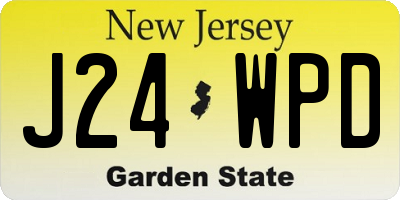 NJ license plate J24WPD