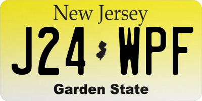 NJ license plate J24WPF