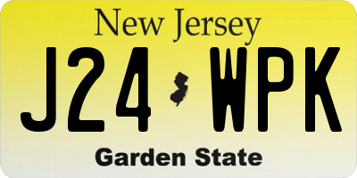NJ license plate J24WPK