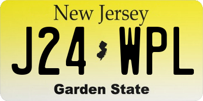 NJ license plate J24WPL