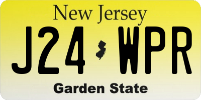 NJ license plate J24WPR