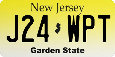 NJ license plate J24WPT