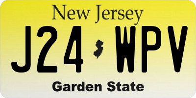 NJ license plate J24WPV