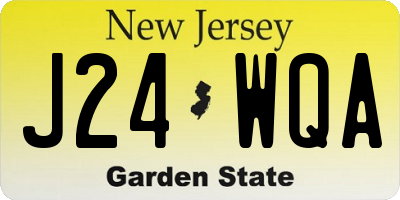 NJ license plate J24WQA