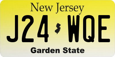 NJ license plate J24WQE