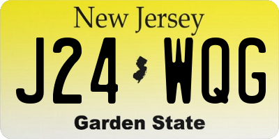 NJ license plate J24WQG
