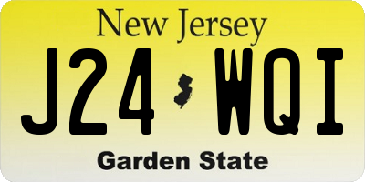 NJ license plate J24WQI