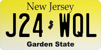 NJ license plate J24WQL