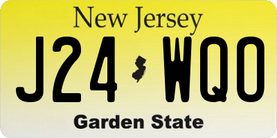 NJ license plate J24WQO