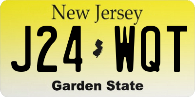 NJ license plate J24WQT