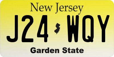 NJ license plate J24WQY