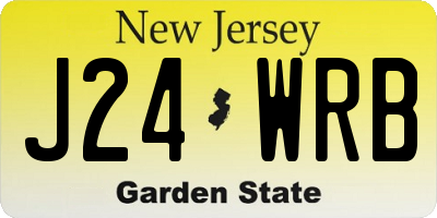 NJ license plate J24WRB