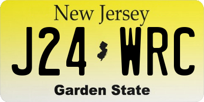 NJ license plate J24WRC