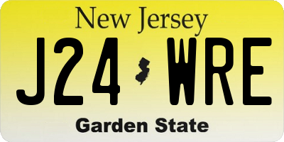 NJ license plate J24WRE