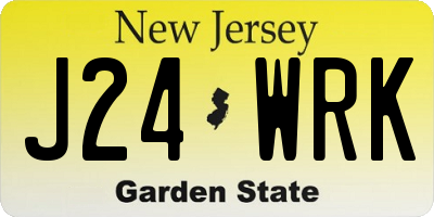 NJ license plate J24WRK