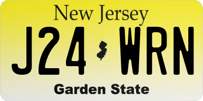 NJ license plate J24WRN