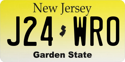 NJ license plate J24WRO