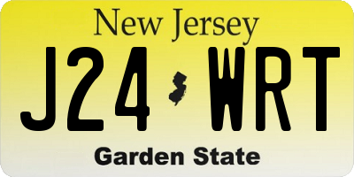 NJ license plate J24WRT