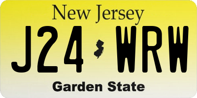 NJ license plate J24WRW
