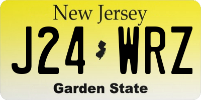 NJ license plate J24WRZ