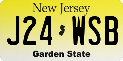 NJ license plate J24WSB