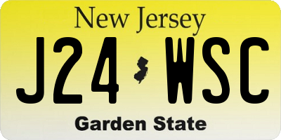 NJ license plate J24WSC