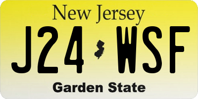 NJ license plate J24WSF