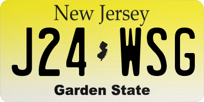 NJ license plate J24WSG