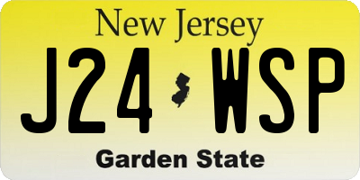NJ license plate J24WSP