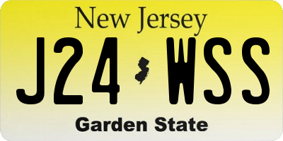 NJ license plate J24WSS