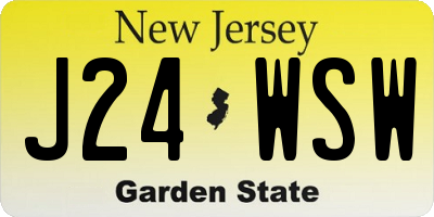 NJ license plate J24WSW