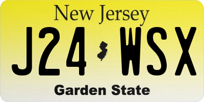 NJ license plate J24WSX