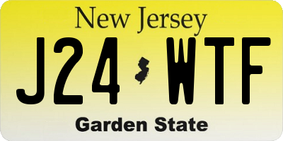 NJ license plate J24WTF