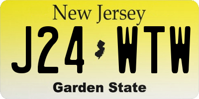 NJ license plate J24WTW