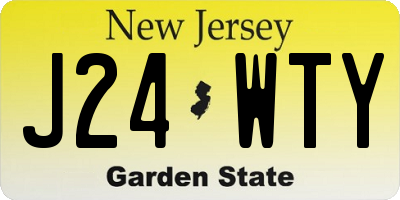 NJ license plate J24WTY