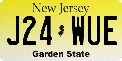 NJ license plate J24WUE